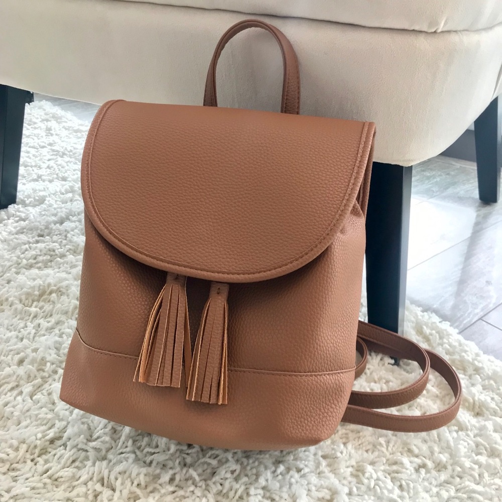 Express Tassel Backpack, Cognac